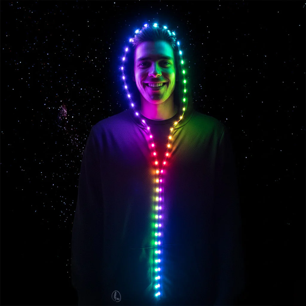 Luminoid LED Hoodie - Bluetooth App Controlled - Rechargeable - Glowy Zoey