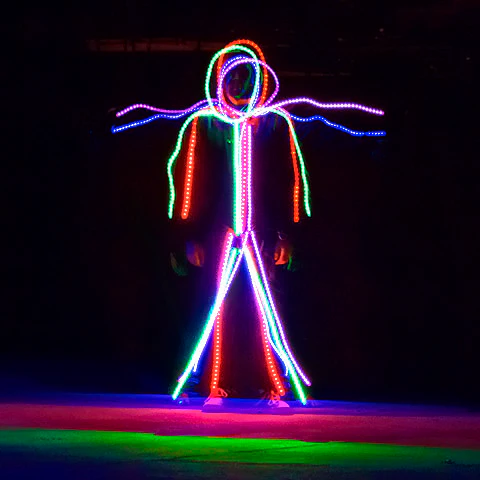 RGB Color Changeable light up LED Stick Figure - Glowy Zoey